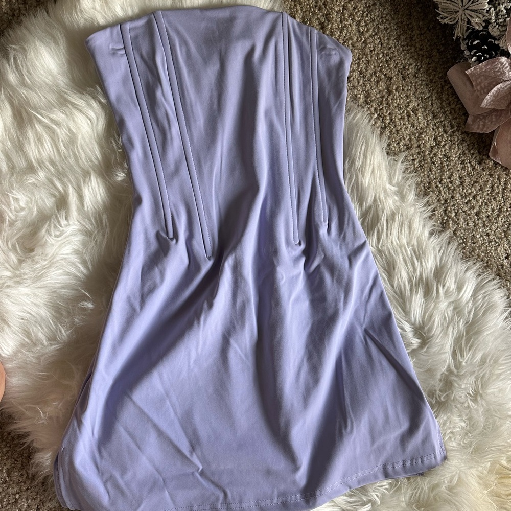 NEVER WORN Lavender Strapless Mini Dress